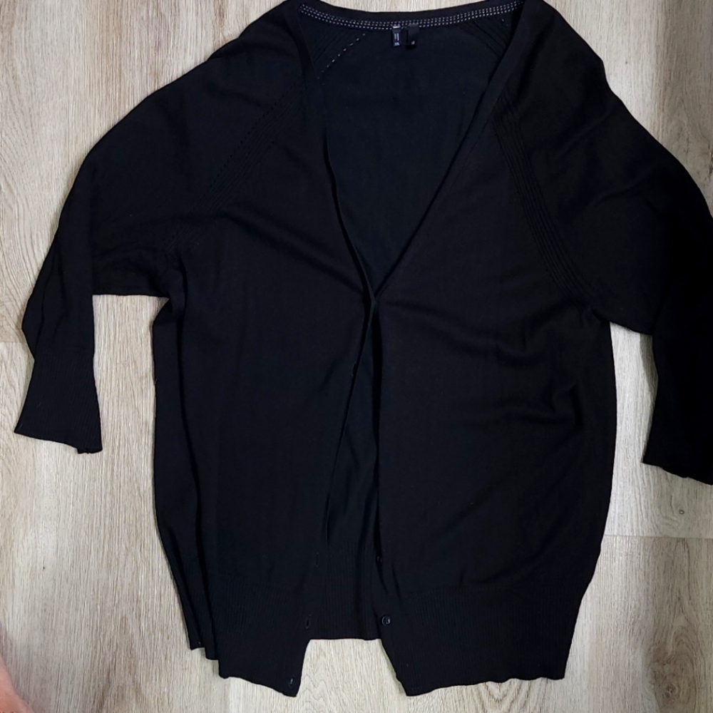 Black Women's Open Cardigan Sweater